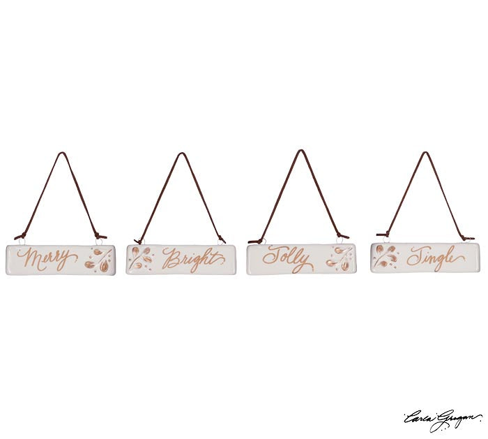 B&B Gold Bar Ornaments with Message