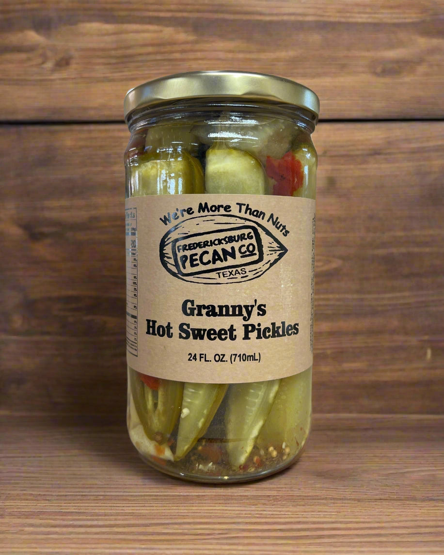 Fredericksburg Pecan Company Granny's Hot Sweet Pickles 24oz