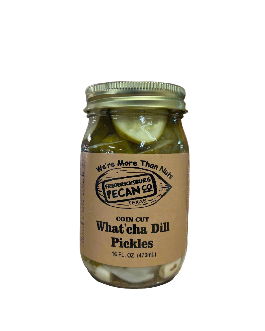 Fredericksburg Pecan Company Coin Cut What'cha Dill Pickles 16 oz