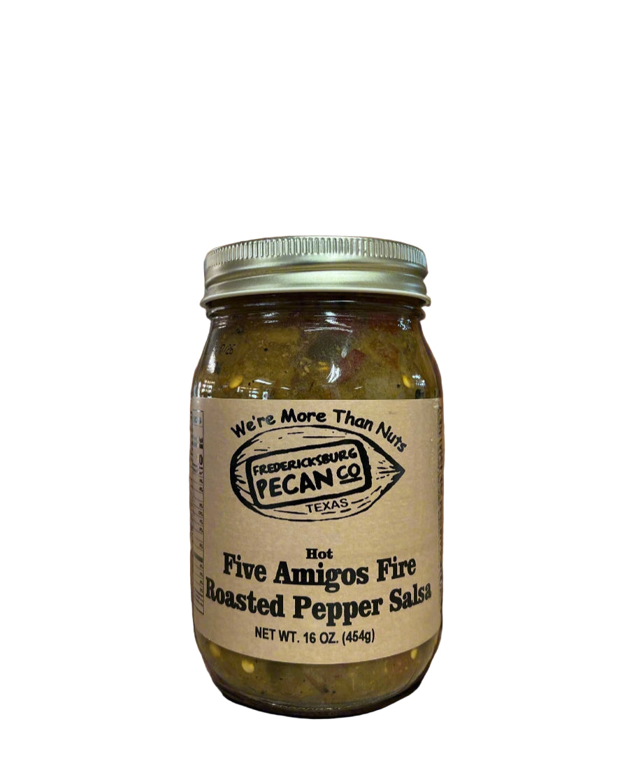 Fredericksburg Pecan Company Five Amigos Fire Roasted Pepper Salsa 16 oz