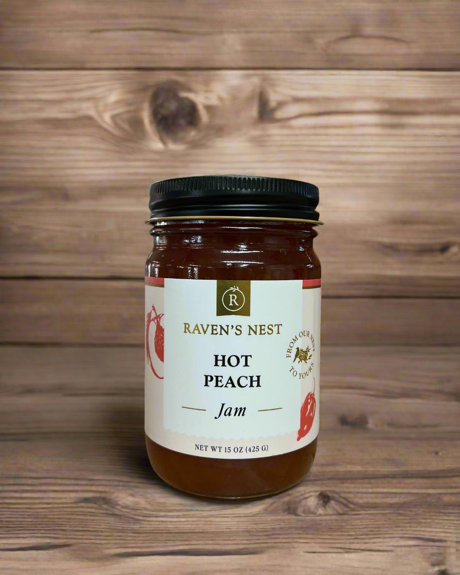 Raven's Nest Hot Peach Jam 15oz