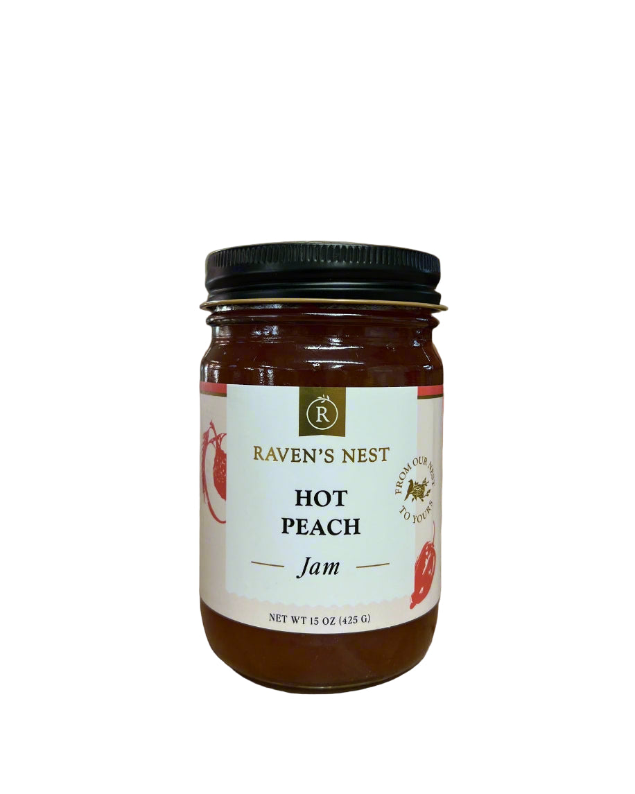 Raven's Nest Hot Peach Jam 15 oz