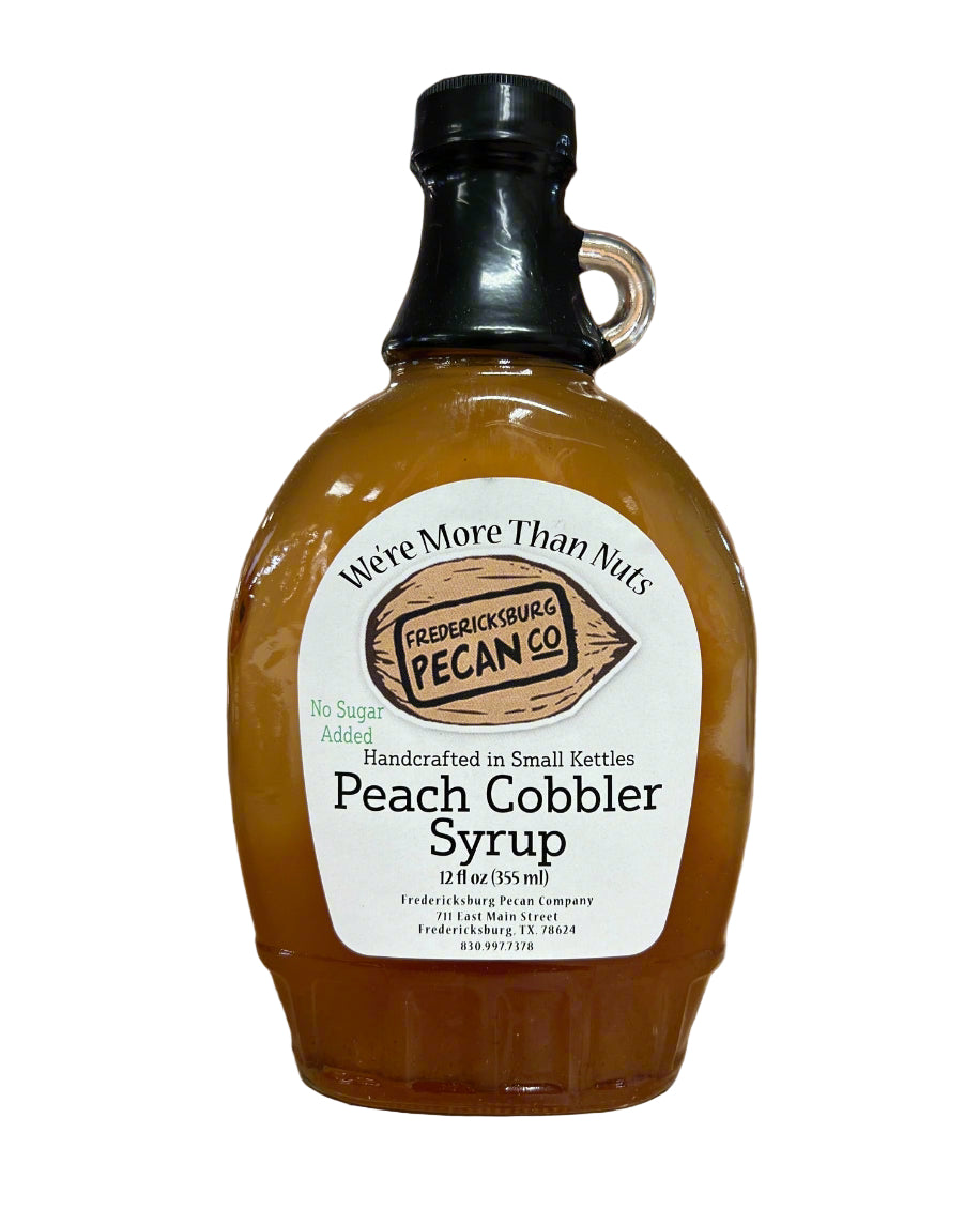 Fredericksburg Pecan Company NSA Peach Cobbler Syrup 12 oz