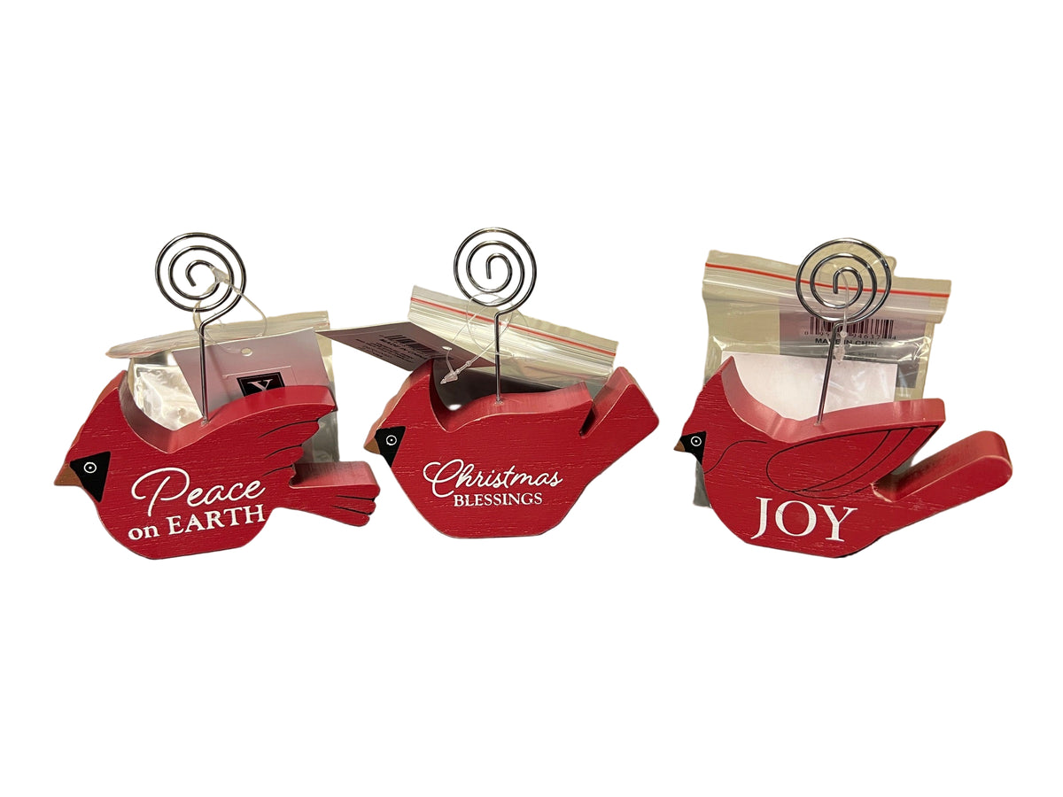 Card Holder - Wood Cardinal