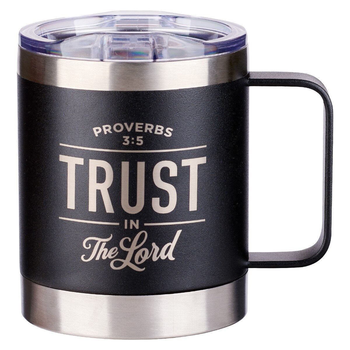 Mug - Trust in the LORD Black Camp-style Stainless Steel