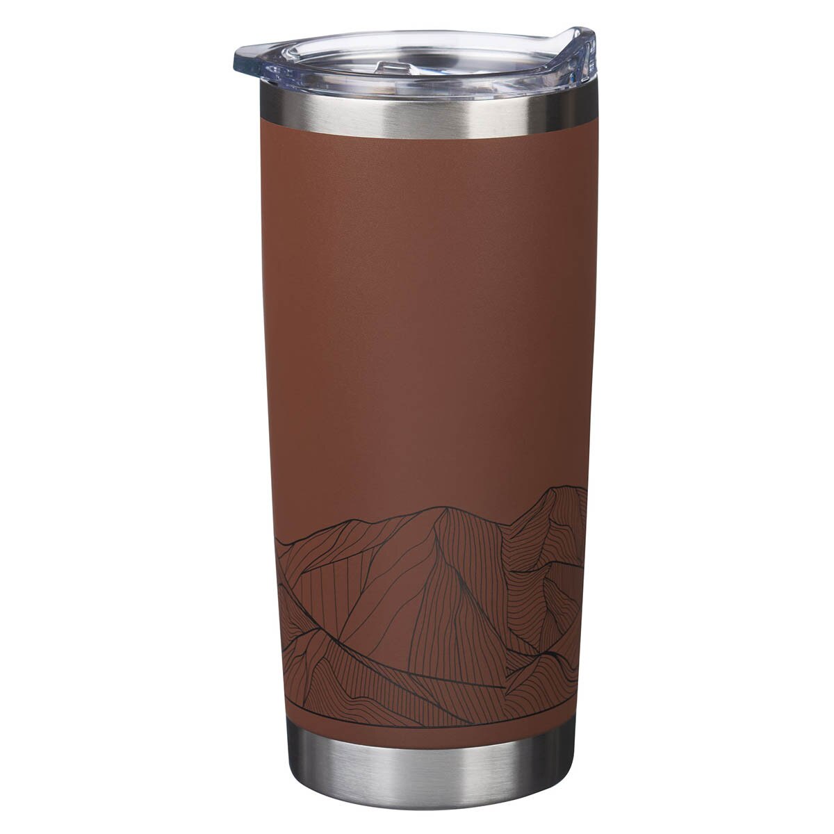Tumbler - Faith Brown Stainless Steel Travel Tumbler - Matthew 17:20