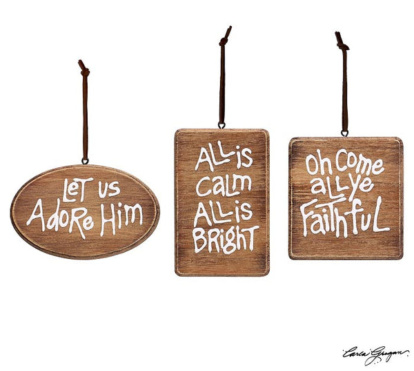 B&B Wooden Ornaments with Messages
