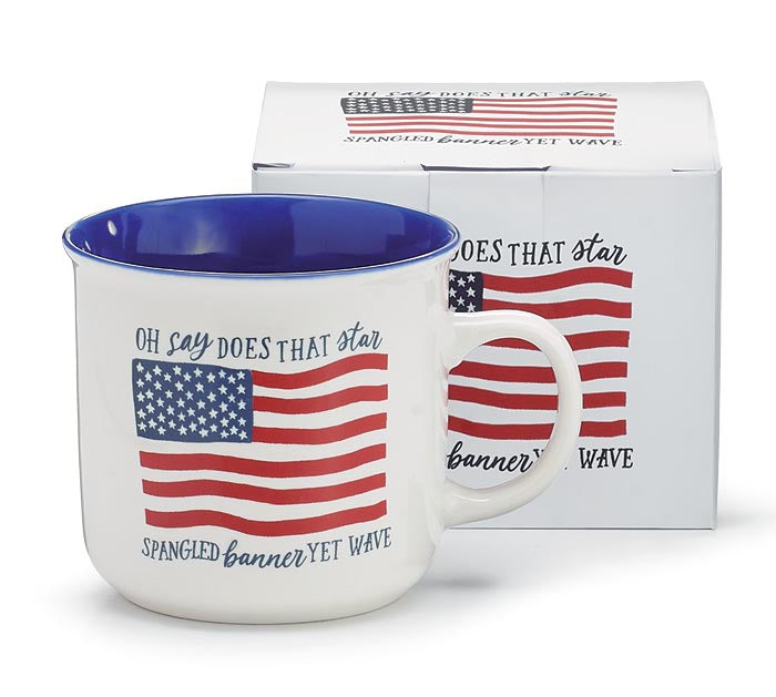 Mug - Waving American Flag with Message