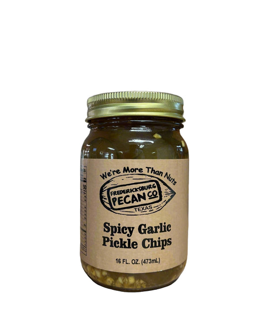 Fredericksburg Pecan Company Spicy Garlic Pickle Chips 16 oz