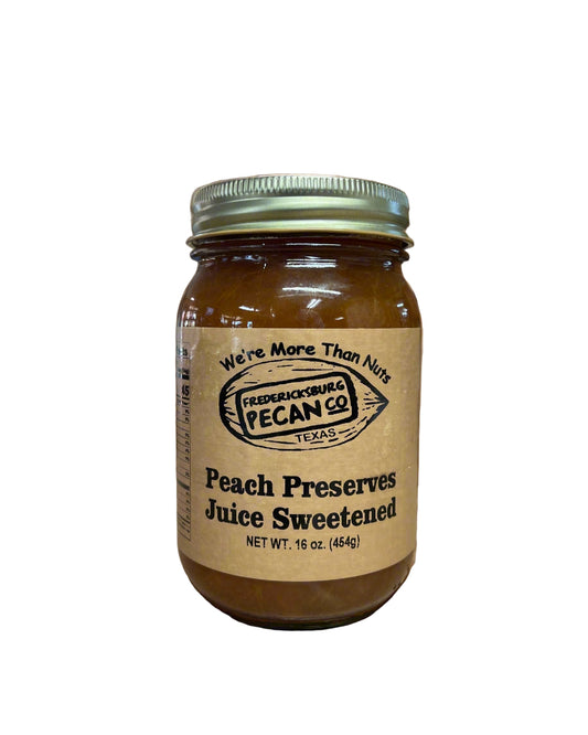 Fredericksburg Pecan Company Peach Preserves Juice Sweetened 16 oz