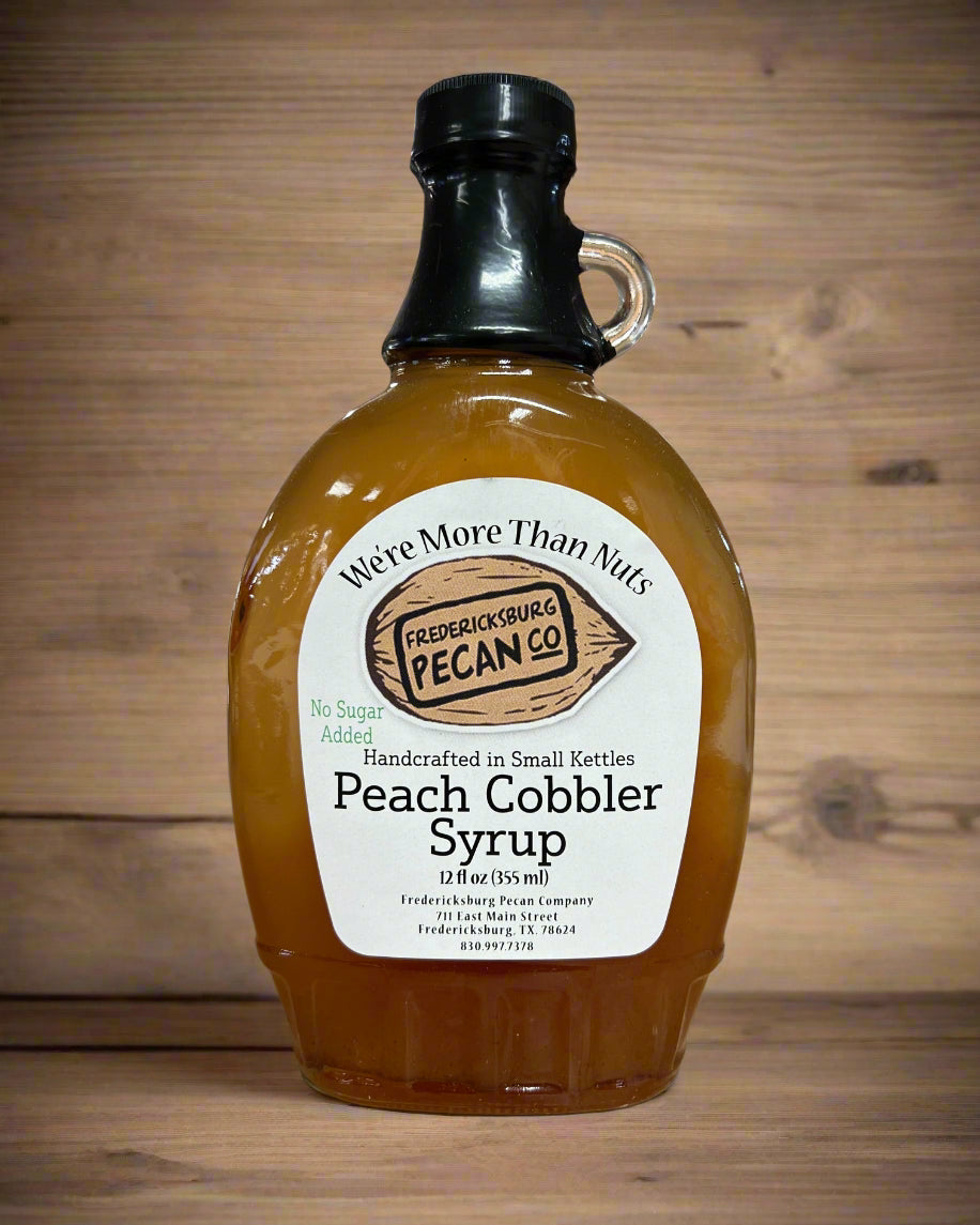 Fredericksburg Pecan Company NSA Peach Cobbler Syrup 12oz
