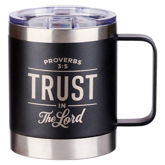 Mug - Trust in the LORD Black Camp-style Stainless Steel