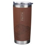 Tumbler - Faith Brown Stainless Steel Travel Tumbler - Matthew 17:20