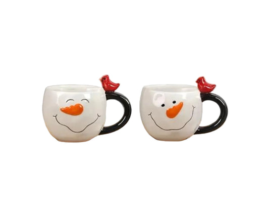Mugs - Snowman with Cardinal